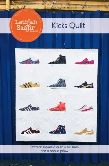 Kicks Patchworkdecke Quilt Pattern – Vorlage & Schnittmuster von Latifah Saafir Studios – Turnschuhe & Sneaker Patchworkblöcke Angebot