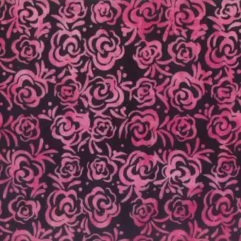 Röschen Batikstoff – Purple-Pink-Black Roses Rosenstoff – Wilmington Balibatiks Patchworkstoffe Gleich Bestellen