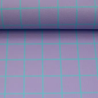 Geld-Zurück-Garantie Flieder Türkis Happy Karos Kunstleder – Cherry Picking Lederimitat Karomuster Meterware