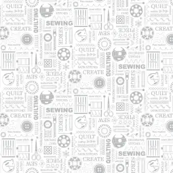 Preis Gesenkt Weißer BERNINA Nähmotivstoff – Sewing Machines by Amanda Murphy Sewing Room 2 – Benartex Patchworkstoffe