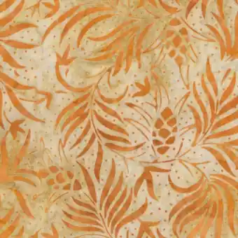 Orange-Gelber Farn Batikstoff – Anthology Fabrics Patchworkstoff Pineapple Gratis Versand