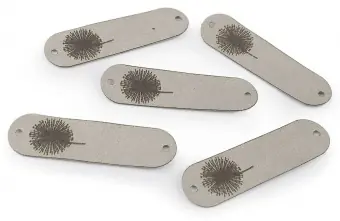 Pusteblume Kunstlederlabel – Kunstleder Etikett Löwenzahn Aufnäher – Beige-Grau – 1 Stück Aktuell