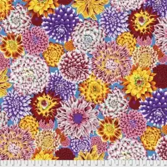 Heißes Angebot Multi Dancing Dahlias Blumenstoff – Kaffe Fassett Collective Designerstoffe – Philip Jacobs Patchworkstoff Meterware
