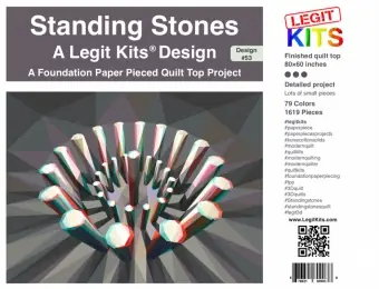 Rabatt 3D Illusion Standing Stones FPP – Stonehenge Quilt – Original lizensiertes Legit Kits Schnittmuster / Materialpackung / Stoffpaket – Sonderanfertigung