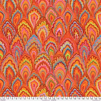 Neu Im Sortiment Red Marble Scallops Blumenstoff – Kaffe Fassett Collective Designerstoffe – Spring 2025 Patchworkstoff