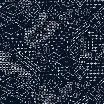 Expressversand ÜBERBREITER RÜCKSEITENSTOFF! Blau-Natur Sashikodruck – Indigo Sashiko Sampler- Windham Fabrics Quilt Backings