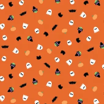 Halloween Sprinkles – Mr. Bones Sews mit Hexen, Geistern, Fledermäusen & Kürbis – Figo Fabrics Motivstoff Markenprodukt