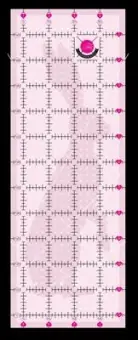 Abverkauf Häschen Rollschneiderlineal 4 1/2″ x 12 x1/2 inches – Original Tula Pink Hardware – Bunny / Rabbit Ruler