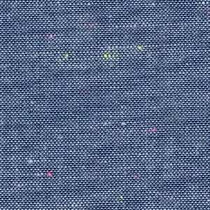 Sonderaktion Royal Neon Neppy Yarn Dyed Woven Patchworkstoff – Tiefblauer, weicher, gewebter Baumwollstoff mit dezenten NEON Farbspeckles