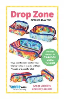 Drop Zone Zippered Tray Trio – by Annie Taschenschnittmuster Expressversand