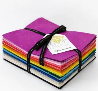 Speckled Fat Quarter Bundle – Ruby Star Society Basicstoff 50 FQs – Rashida Coleman Hale Stoffpaket – Designerstoff mit Metallic Akzenten Premium