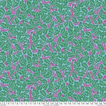 Turquoise Oak Blätterstoff – Kaffe Fassett X The Original Morris & Company – Limited Edition Crossover Designerstoffe / Patchworkstoffe Garantierte Lieferung