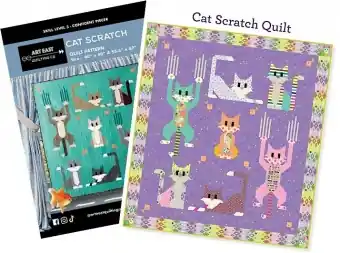 Cat Scratch Quilt Anleitung – Tabby Road Tula Pink Schnittmuster – John McPhail Art East Quilting Co. Echt