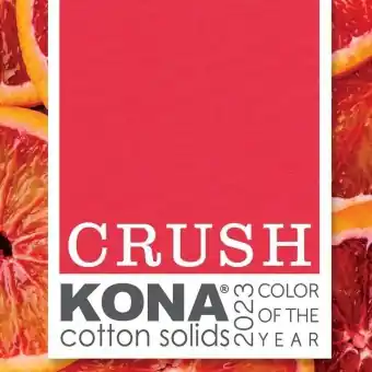 Crush / Blutorangen-Rot – KONA Color of the Year 2023 – Kona Cotton Solids Unistoffe – LIMITED EDITION Neu