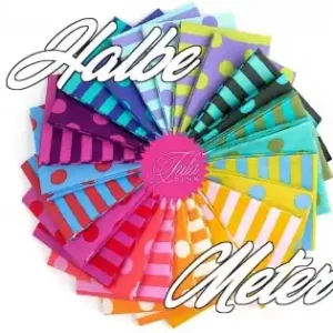 24er Stoffpaket - HALBE METER - Poms & Stripes Tula Pink Designerstoffe - True Colors All Stars FreeSpirit Patchworkstoffe Schneller Versand