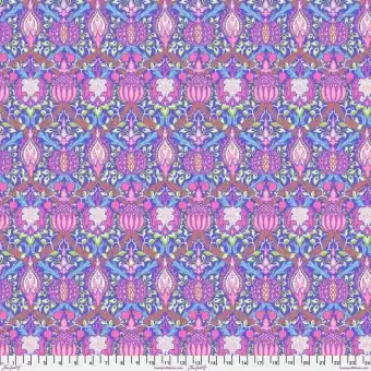 Geld-Zurück-Garantie Purple Granada Blumenstoff – Kaffe Fassett X The Original Morris & Company – Limited Edition Crossover Designerstoffe / Patchworkstoffe