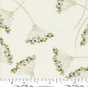 Ivory Shimmer Metallic Dandelion Blümchenstoff – Zen Chic by Brigitte Heitland – Moda Fabrics Patchworkstoffe Gratis Versand