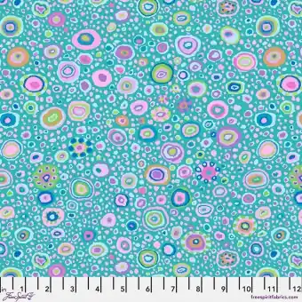 Billig Roman Glass Turquoise – Kaffe Fassett Designerstoffe – Free Spirit Fabrics Patchworkstoff