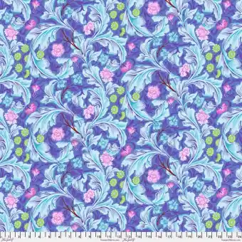 Cobalt Leicester Blumenstoff – Kaffe Fassett X The Original Morris & Company – Limited Edition Crossover Designerstoffe / Patchworkstoffe Jetzt Kaufen