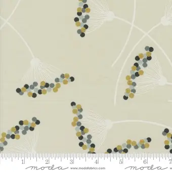 Top-Angebot Ecru Shimmer Metallic Dandelion Blümchenstoff – Zen Chic by Brigitte Heitland – Moda Fabrics Patchworkstoffe
