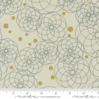 Rabatt Ecru Shimmer Metallic Swirling Circles – Zen Chic by Brigitte Heitland – Moda Fabrics Patchworkstoffe