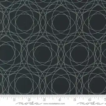 Geld-Zurück-Garantie Ebony Shimmer Metallic Crystals Circles – Zen Chic by Brigitte Heitland – Moda Fabrics Patchworkstoffe