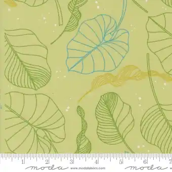 Light Lime Leaves Blätterstoff – Zen Chic by Brigitte Heitland – Moda Fabrics Patchworkstoffe Olive You Gratis Versand