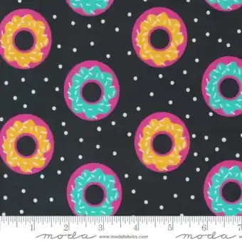 Billig Donut Worry Be Happy Black – Snack Shack by Crystal Manning – Fast Food Motivstoffe