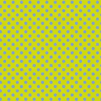 Myrtle Pom Poms – All Stars by Tula Pink – Pünktchenstoff mit blauen Punkten auf Grün-Gelb Jetzt Zugreifen