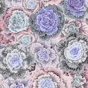 Preiswert White Brassica Blumenstoff Kohlköpfen - Kaffe Fassett Collective Designerstoffe - Philip Jacobs Patchworkstoff Meterware