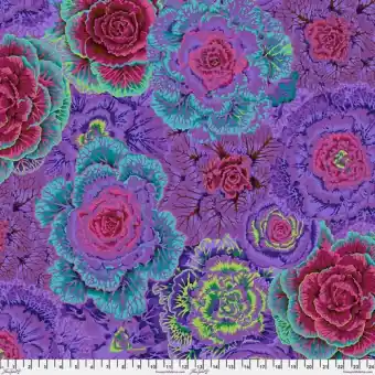 Kostenloser Versand Purple Brassica Blumenstoff Kohlköpfen – Kaffe Fassett Collective Designerstoffe – Philip Jacobs Patchworkstoff Meterware