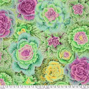 Neue Ware Moss Brassica Blumenstoff Kohlköpfen – Kaffe Fassett Collective Designerstoffe – Philip Jacobs Patchworkstoff Meterware