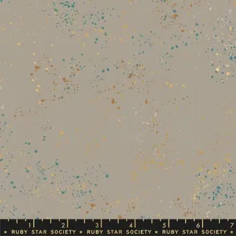 Kostenfreie Lieferung Speckled Wool Gold – Grauer Ruby Star Society Basicstoff – Rashida Coleman Hale Designerstoff mit Metallic Akzenten
