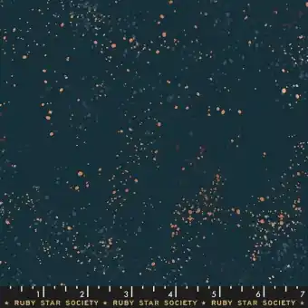 Speckled Teal Navy – Petrolblauer Ruby Star Society Basicstoff – Rashida Coleman Hale Designerstoff mit Metallic Akzenten Neuheit