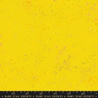Markenware Speckled Golden Hour – Gelber Ruby Star Society Basicstoff – Rashida Coleman Hale Designerstoff mit Metallic Akzenten