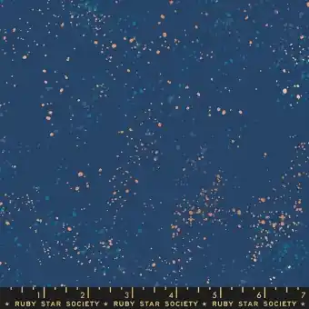 Weltweiter Versand Speckled Bluebell – Blauer Ruby Star Society Basicstoff – Rashida Coleman Hale Designerstoff mit Metallic Akzenten