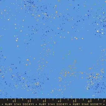 Geprüft Speckled Lindley Blue – Blauer Ruby Star Society Basicstoff – Rashida Coleman Hale Designerstoff mit Metallic Akzenten