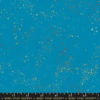 Schnäppchen Speckled Bright Blue – Türkisblauer Ruby Star Society Basicstoff – Rashida Coleman Hale Designerstoff mit Metallic Akzenten
