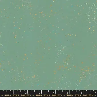 Speckled Soft Aqua – Salbeigrüner Ruby Star Society Basicstoff – Rashida Coleman Hale Designerstoff mit Metallic Akzenten Premium