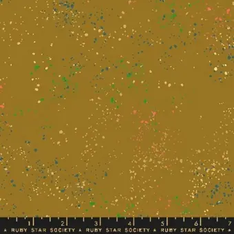 Speckled Suede – Ockerbrauner / Senfgelber Ruby Star Society Basicstoff – Rashida Coleman Hale Designerstoff mit Metallic Akzenten Sonderaktion