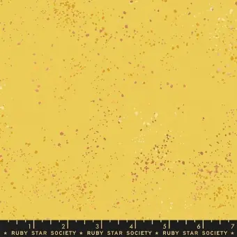 Speckled Sunlight – Gelber Ruby Star Society Basicstoff – Rashida Coleman Hale Designerstoff mit Metallic Akzenten Im Trend