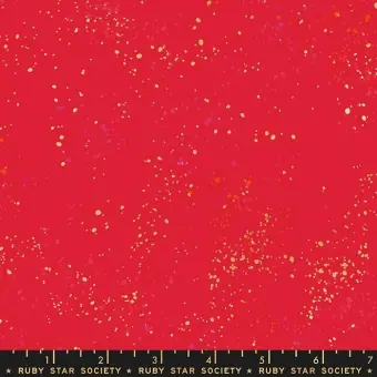 Solange Der Vorrat Reicht Speckled Scarlet – Roter Ruby Star Society Basicstoff – Rashida Coleman Hale Designerstoff mit Metallic Akzenten