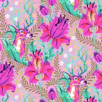Glimmer Deer John Hirschstoff – Tiny Beasts Tula Pink Designerstoffe – FreeSpirit Patchworkstoffe Meistverkauft