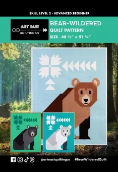 Aktuell Bear Wildered Quilt Anleitung – Patchworkdecke Schnittmuster mit Bär – John McPhail Art East Quilting Co.