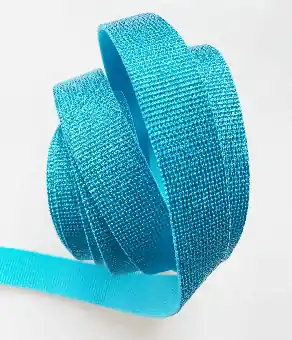 Günstig Turquoise Glitter Webbing – Türkises, Glitzerndes Gurtband für Taschen & Accessoires – Sew Hungry Hippie – 3 yards / 2,8m