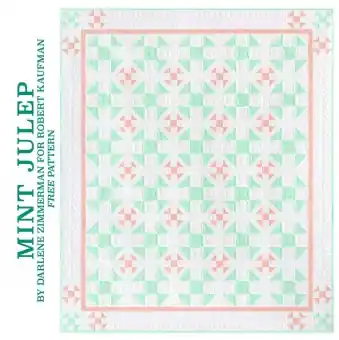MATERIALPACKUNG! Mint Julep Quilt mit Anleitung – KONA Cottons Color of the Year 2024 Darlene Zimmerman Patchworkdecke Stoffpaket – LIMITED EDITION Sonderangebot