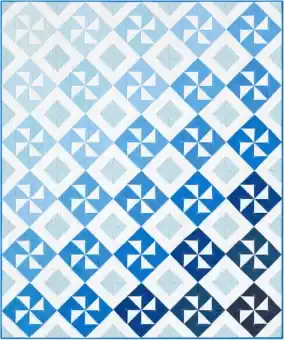 Preis Gesenkt MATERIALPACKUNG! Whirlpool Quilt mit Anleitung – KONA Cottons Ariga Wilson Patchworkdecke Stoffpaket