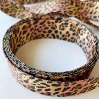 Leopard Print Webbing – Leopardenmuster Gurtband für Taschen & Accessoires – Sew Hungry Hippie – 5 yards / 4,5m Kostenfreie Lieferung