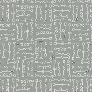 Super-Preis Sugaridoo Robo Boogie - Parts Grey - Irene Staal - BENARTEX Patchworkstoffe