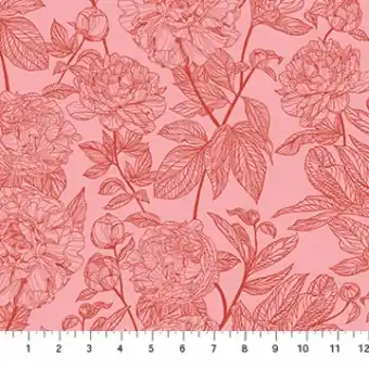 Peony Rouge Blumenstoff – Anna Maria Indelible Vintage Collective Designerstoffe – Patchworkstoff Meterware Neue Kollektion